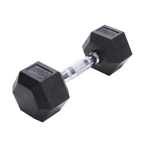 Fitquip 32.5kg Rubber Hex Dumbbell